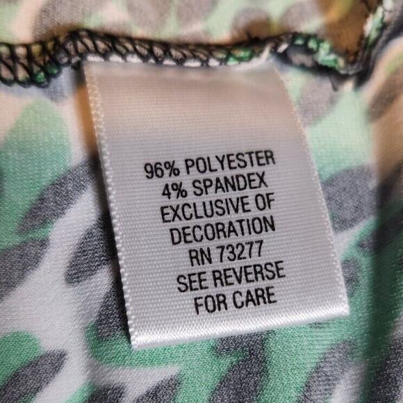 Dana Buchman 2X $68 Green Leafy Print Liquid Knit Dress Plus Botanical - Picture 8 of 11